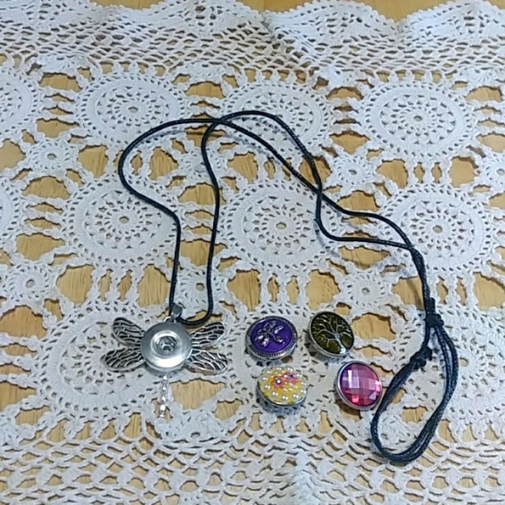 Snap Jewelry Necklace with snap  charms